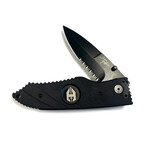 3.5" Snap Folding Knife // Flatline Black Grip // Black Combo Blade