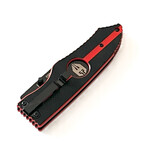 3.5" Snap Folding Knife // Thin Red Lione Grip // Black Combo Blade
