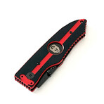 3.5" Snap Folding Knife // Thin Red Lione Grip // Black Combo Blade