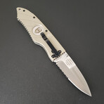 3.5" Snap Folding Knife // Flatline Khaki Grip // Black Combo Blade