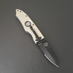 3.5" Snap Folding Knife // Flatline Khaki Grip // Black Combo Blade