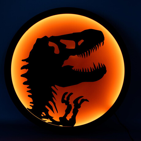 Jurassic Park //  T-Rex Logo LED Wall Light Sign