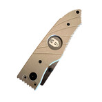 3.5" Tanto Folding Knife // Flatline Khaki Grip // Black Smooth Blade