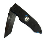 3.5" Tanto Folding Knife // Flatline Black Grip // Black Smooth Blade
