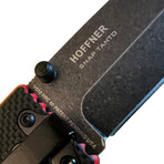 3.5" Tanto Folding Knife // Thin Red Line Grip // Black Smooth Blade