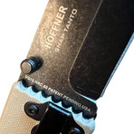 3.5" Tanto Folding Knife // Flatline Khaki Grip // Black Smooth Blade