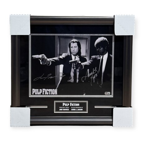 John Travolta & Samuel L. Jackson // Pulp Fiction // Signed Photo + Framed