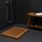 Bare Decor Dasha Spa Bath or Doormat in Solid Teak Wood Oiled Finish // 31.5" x 17.75"