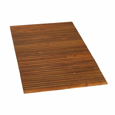 Bare Decor Oskar String Spa Shower Mat/Rug in Solid Teak Wood Oiled Finish // 3' x 5'