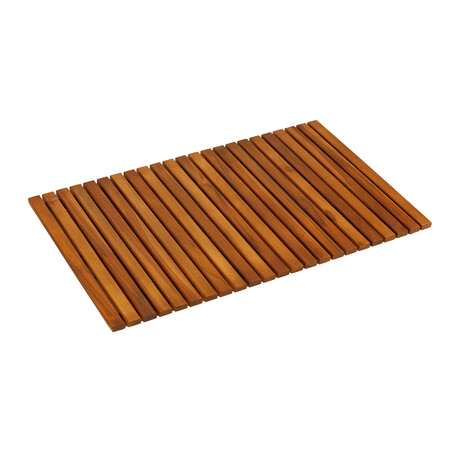 Bare Decor Nori Shower, Spa, Door Mat in Solid Teak Wood and Oiled Finish // 31.5" x 19.5"
