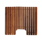 Bare Decor Peter Genuine Solid Teak Wood Toilet Mat // 20" x 18"