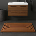 Bare Decor Giza Shower, Spa, Door Mat in Solid Teak Wood and Oiled Finish // 35.5" x 19.75"