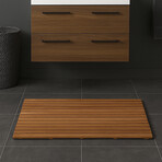 Bare Decor Zen Shower, Spa, Door Mat in Solid Teak Wood and Oiled Finish // 31.5" x 19.5"