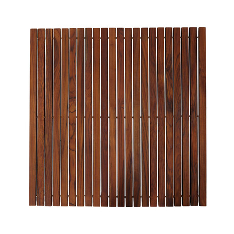 Bare Decor Fuji String Spa Shower Mat in Solid Teak Wood Oiled Finish // 30" x 30"