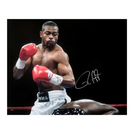 Roy Jones Jr. // Boxing White Trunks Action // Signed 16x20 Photo