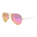 Ray Ban // Unisex // RB3025-1124T-58 Aviator Large Sunglasses // Matte Gold