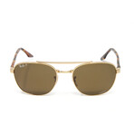 Ray Ban // Men's // RB3688-001AN Aviator Metal Polarized - 55mm Sunglasses // Gold