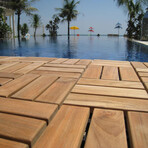 Bare Decor EZ-Floor Interlocking Flooring Tiles in Solid Teak Wood // Set of 10