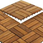 Bare Decor EZ-Floor Interlocking Flooring Tiles in Solid Teak Wood // Set of 10