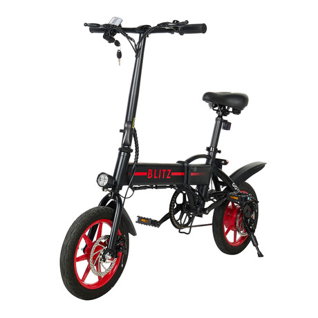 GoBlitz // Compact Foldable E-Bike // Black