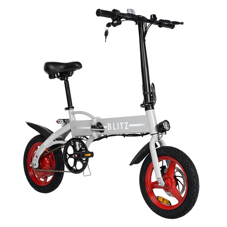 GoBlitz // Compact Foldable E-Bike // Silver