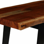 Bare Decor Yukon Console Table in Solid 2" Slab of Wood with Live Edge, Metal Legs in Black