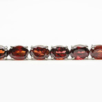 Genuine Garnet Gemstone Tennis Bracelet In .925 Sterling Silver // Pre-Owned