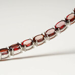 Genuine Garnet Gemstone Tennis Bracelet In .925 Sterling Silver // Pre-Owned