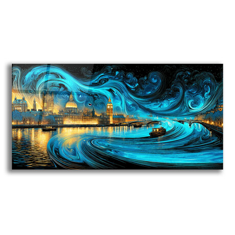 Waves of Light Over London (12"H x 24"W x 0.13"D)