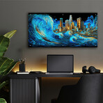 Waves of Light Over Los Angeles (12"H x 24"W x 0.13"D)