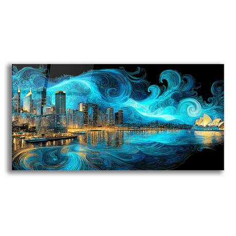 Waves of Light Over Sydney (12"H x 24"W x 0.13"D)
