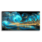 Waves of Light Over Miami (12"H x 24"W x 0.13"D)