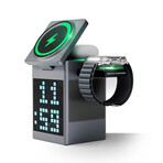 3-in-1 Speaker, Wireless Charger & Alarm Clock w/ Pixel Display