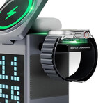 3-in-1 Speaker, Wireless Charger & Alarm Clock w/ Pixel Display