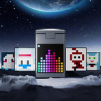 3-in-1 Speaker, Wireless Charger & Alarm Clock w/ Pixel Display