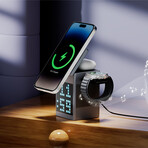 3-in-1 Speaker, Wireless Charger & Alarm Clock w/ Pixel Display