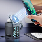 3-in-1 Speaker, Wireless Charger & Alarm Clock w/ Pixel Display