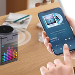 3-in-1 Speaker, Wireless Charger & Alarm Clock w/ Pixel Display
