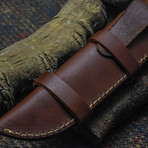 The Strike Fury // Drop Point // Sculptured Green & Black Dense Wood