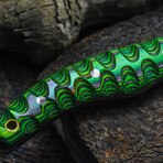 The Strike Fury // Drop Point // Sculptured Green & Black Dense Wood