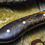 The Silent Veil // Clip Point // Pine Cone Epoxy Resin