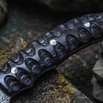 The Blue Sentinel // Drop Point // Sculptured Blue Dense Wood