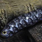 The Blue Sentinel // Drop Point // Sculptured Blue Dense Wood