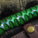 The Void Scalpel // Clip Point // Sculptured Green & Black Dense Wood