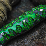 The Void Scalpel // Clip Point // Sculptured Green & Black Dense Wood