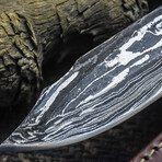 The Void Scalpel // Clip Point // Sculptured Green & Black Dense Wood