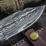 The Void Scalpel // Clip Point // Sculptured Green & Black Dense Wood