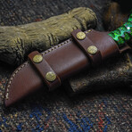 The Void Scalpel // Clip Point // Sculptured Green & Black Dense Wood