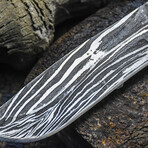 The Strike Fury // Drop Point // Sculptured Green & Black Dense Wood