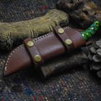 The Strike Fury // Drop Point // Sculptured Green & Black Dense Wood